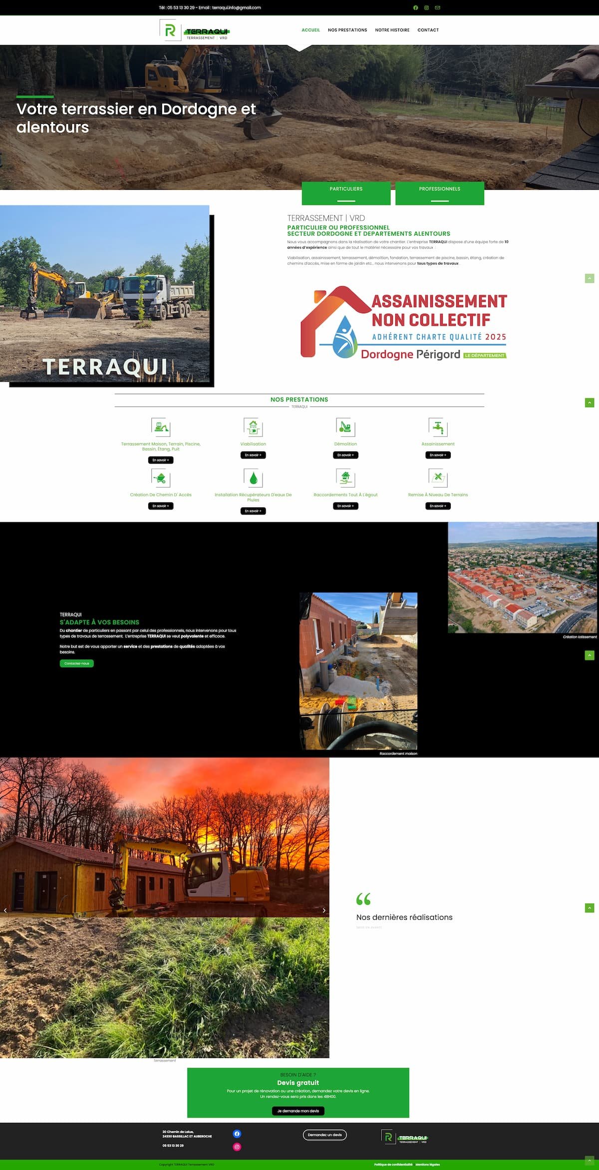 page accueil site terraqui